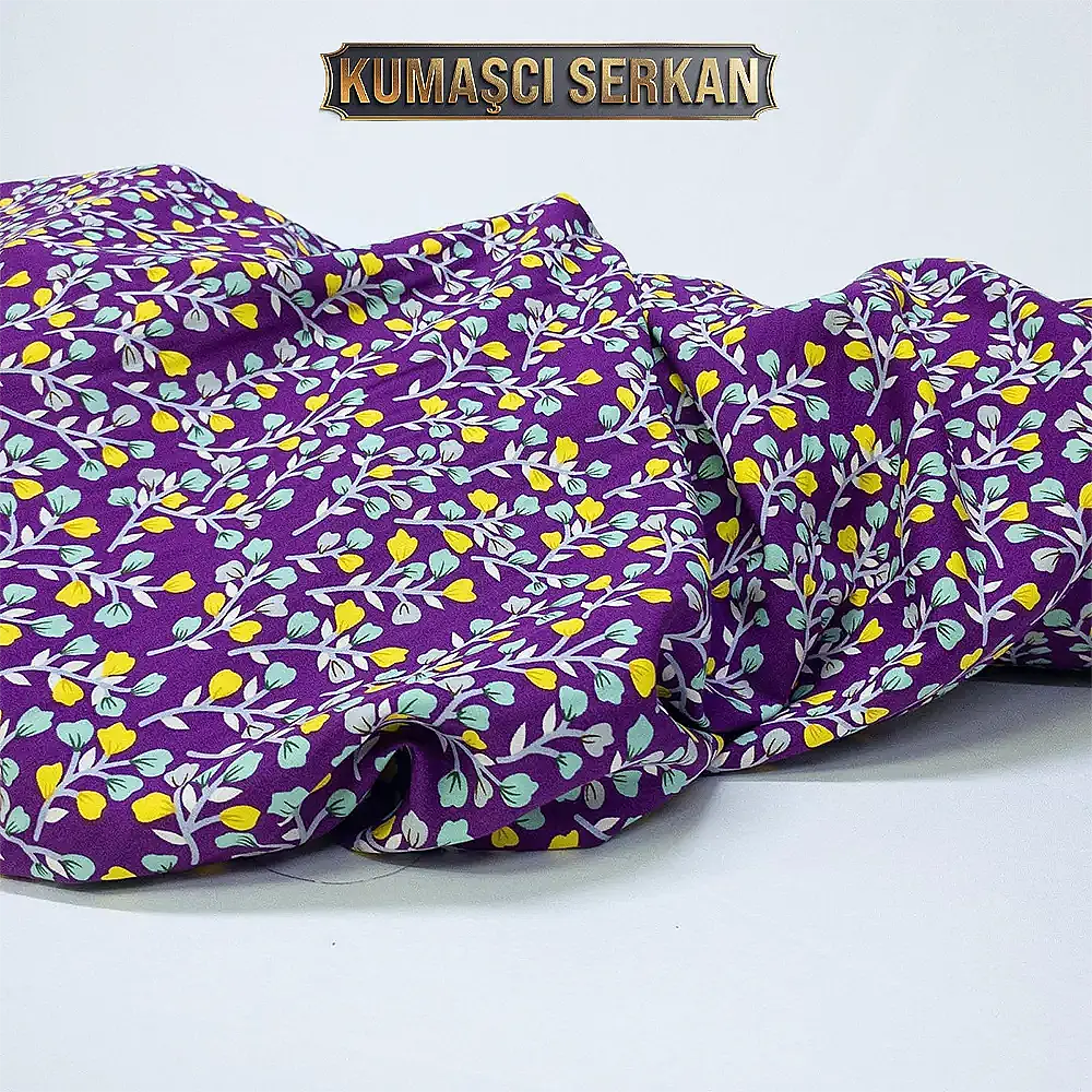 Çıtır Desenli %100 Pamuklu Viskon Kumaş - En 150cm - Limon Bahçesi - 1