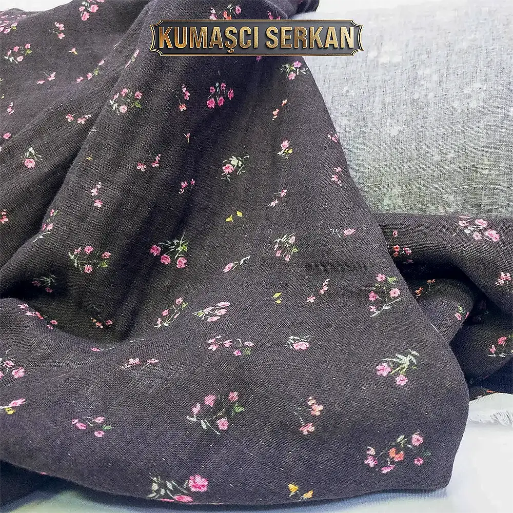 Desenli Müslin Kumaş - 6 Renk - 1