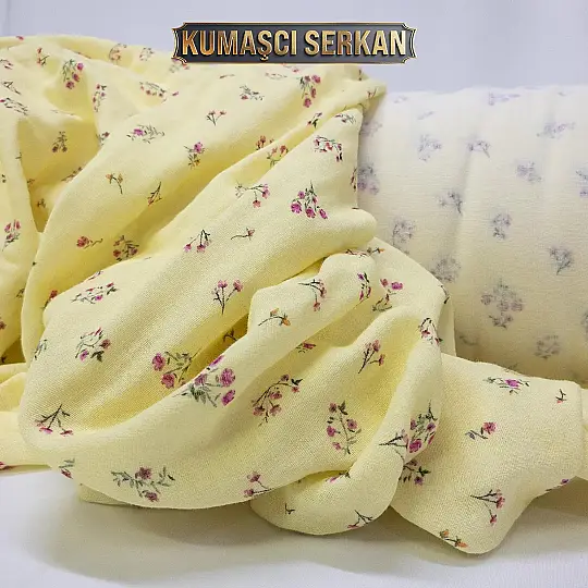 Desenli Müslin Kumaş - 6 Renk - 7