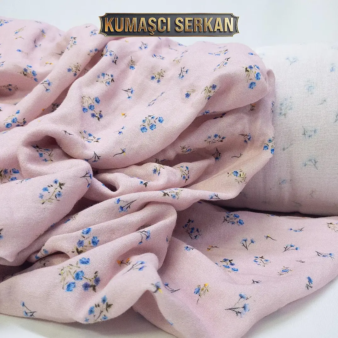Desenli Müslin Kumaş - 6 Renk - 10