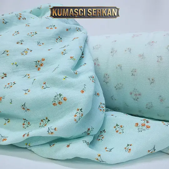 Desenli Müslin Kumaş - 6 Renk - 13