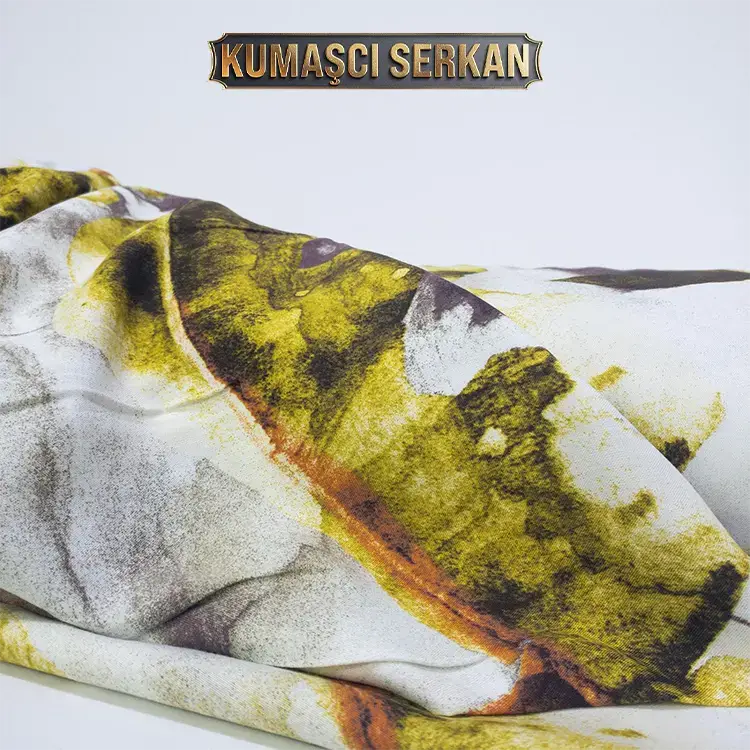 Desenli Viskon Kumaş - %100 Pamuk - 1