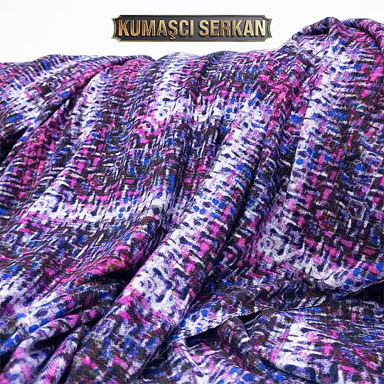 Full Likralı Desenli Yumoş Triko Kumaş