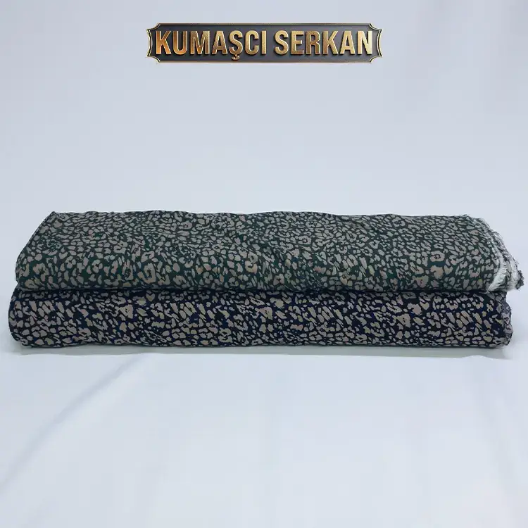 Leopar Desenli Viskon Kumaş - %100 Pamuk - 2 Renk Seçeneği - 1