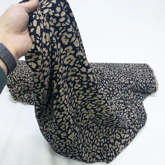 Leopar Desenli Viskon Kumaş - %100 Pamuk - 2 Renk Seçeneği - 8