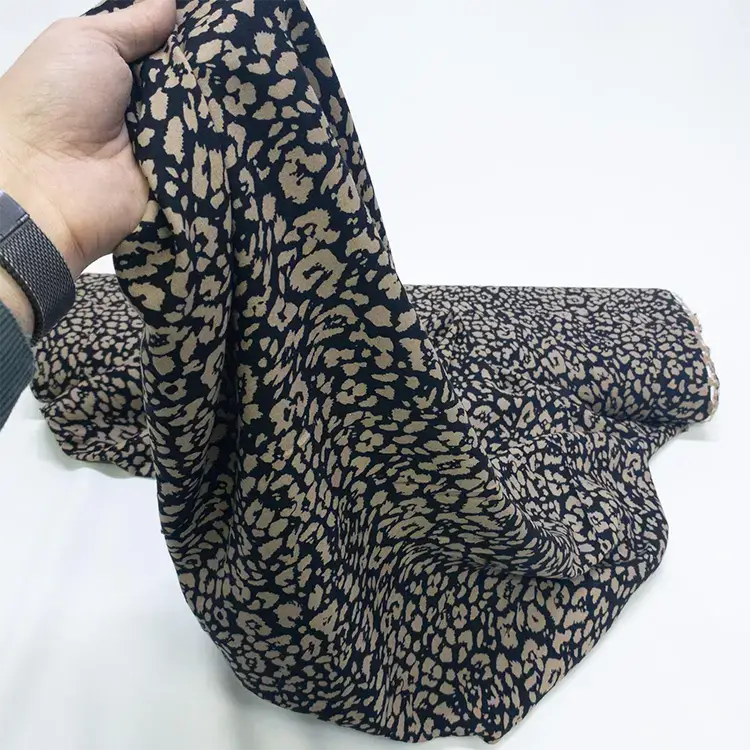 Leopar Desenli Viskon Kumaş - %100 Pamuk - 2 Renk Seçeneği - 8