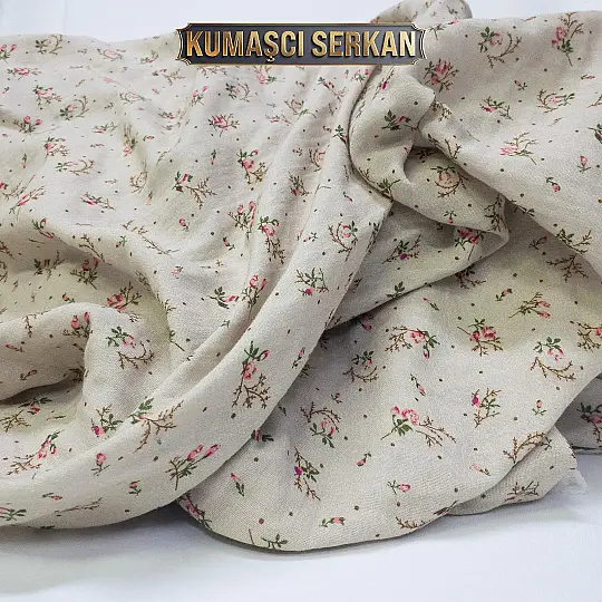 Puantiyeli Desenli Müslin Kumaş - 4